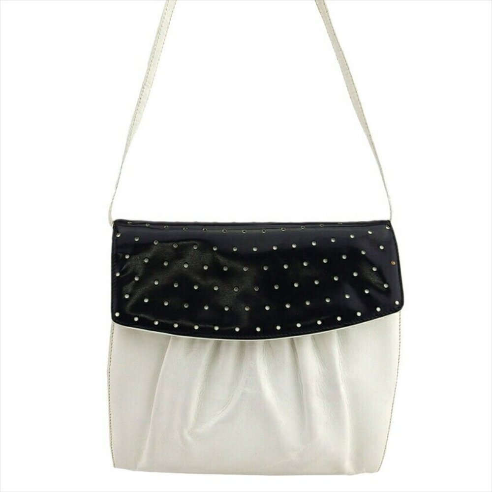 SALVATORE FERRAGAMO Shoulder Bag Bicolor Patent Leather Authentic USED